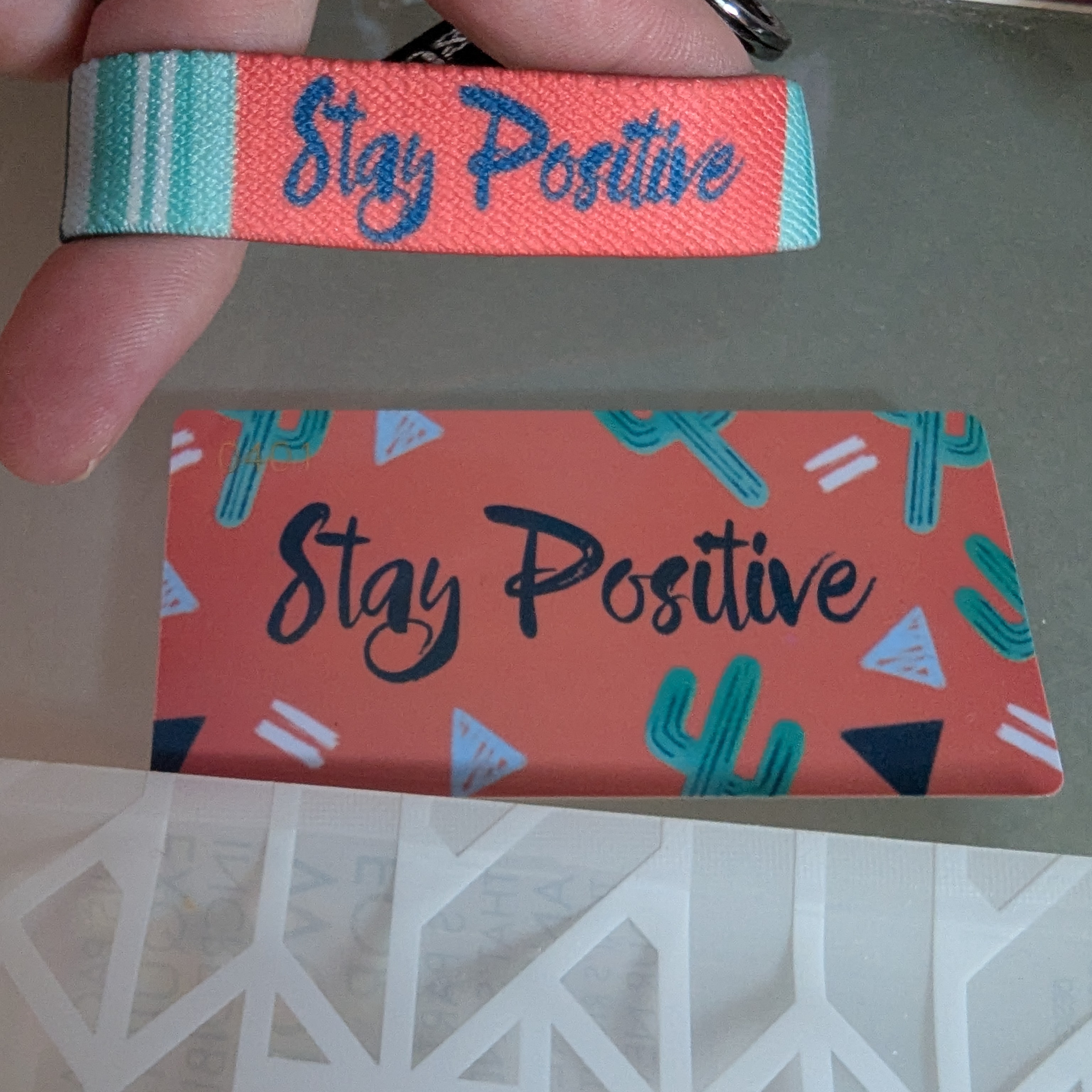 Stay Positive Coral And Mint Bracelet